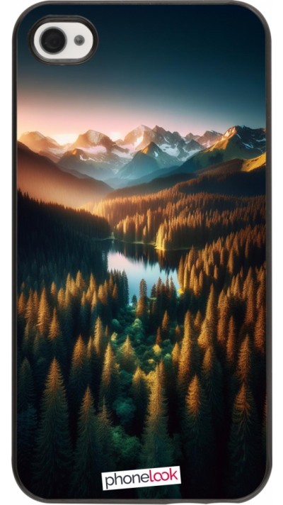 iPhone 4/4s Case Hülle - Sonnenuntergang Waldsee