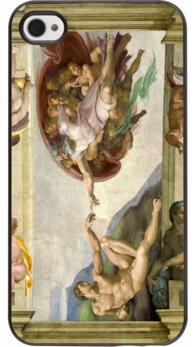iPhone 4/4s Case Hülle - Kunstbild - Die Erschaffung Adams - Michelangelo
