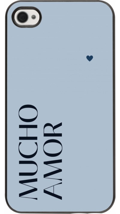 iPhone 4/4s Case Hülle - Valentine 2024 mucho amor azul