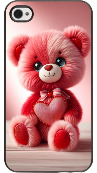 iPhone 4/4s Case Hülle - Valentin 2024 Rosaroter Teddybär