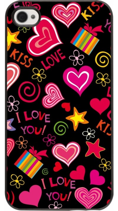 iPhone 4/4s Case Hülle - Valentine 2023 love symbols