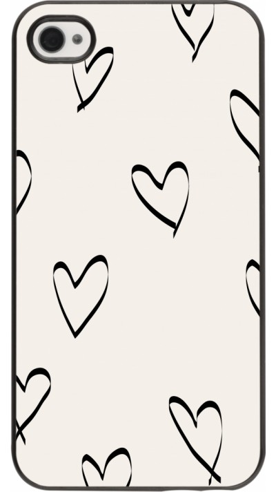 iPhone 4/4s Case Hülle - Valentine 2023 minimalist hearts