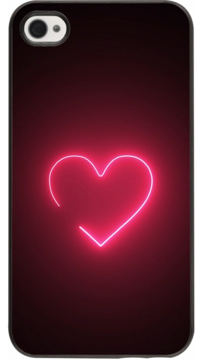 iPhone 4/4s Case Hülle - Valentine 2023 single neon heart