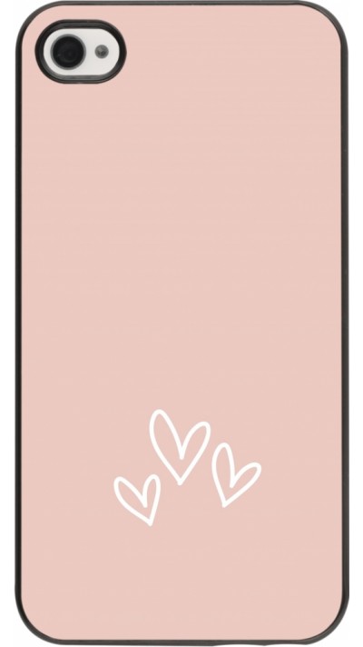 iPhone 4/4s Case Hülle - Valentine 2023 three minimalist hearts