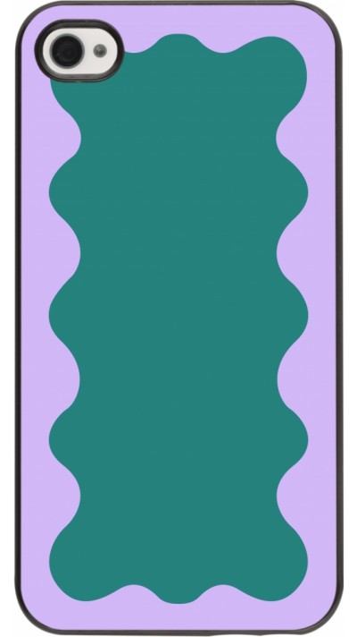 iPhone 4/4s Case Hülle - Wavy Rectangle Green Purple