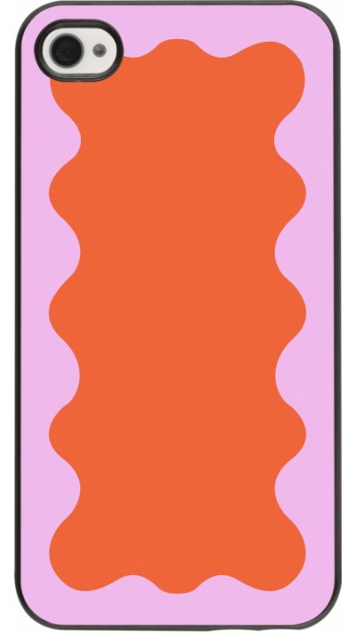 iPhone 4/4s Case Hülle - Wavy Rectangle Orange Pink