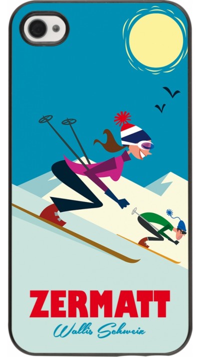 iPhone 4/4s Case Hülle - Zermatt Ski Downhill