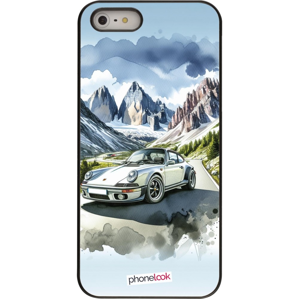 iPhone 5/5s / SE (2016) Case Hülle - Porsche 911 Berg Aquarell