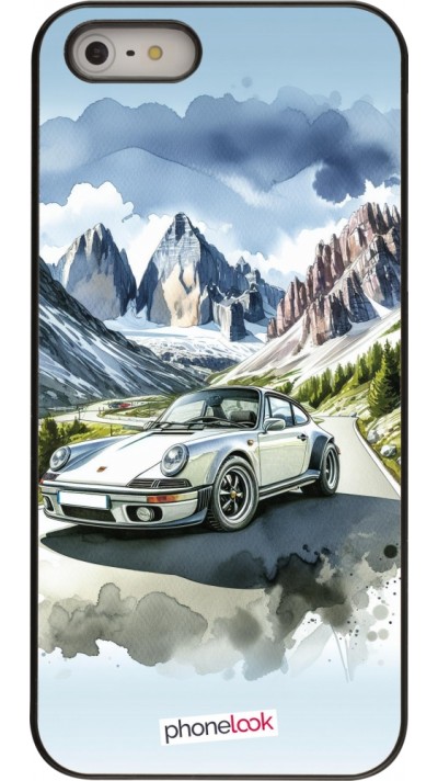 iPhone 5/5s / SE (2016) Case Hülle - Porsche 911 Berg Aquarell