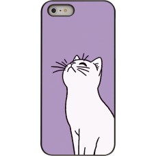 iPhone 5/5s / SE (2016) Case Hülle - Chat auf lila Hintergrund