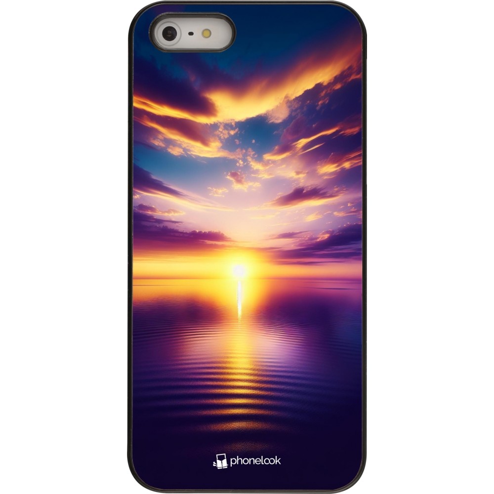 iPhone 5/5s / SE (2016) Case Hülle - Sonnenuntergang gelb violett