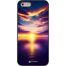 iPhone 5/5s / SE (2016) Case Hülle - Sonnenuntergang gelb violett