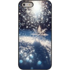 iPhone 5/5s / SE (2016) Case Hülle - Schneeflocke Solar Glanz