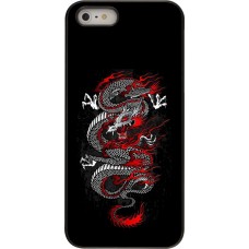 iPhone 5/5s / SE (2016) Case Hülle - Japanese style Dragon Tattoo Red Black