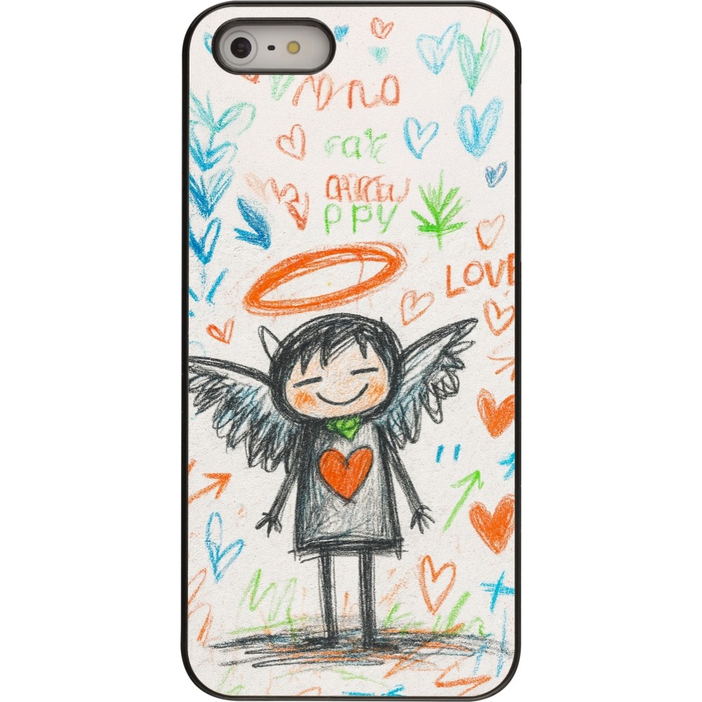 iPhone 5/5s / SE (2016) Case Hülle - Little Angel Sketch Love