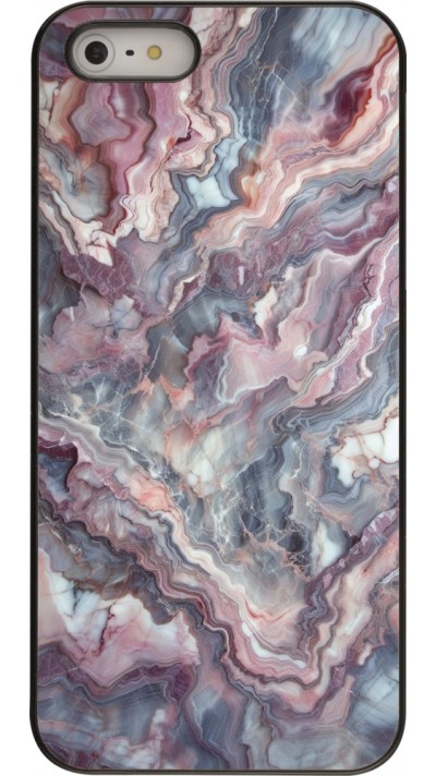 iPhone 5/5s / SE (2016) Case Hülle - Violetter silberner Marmor