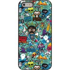 iPhone 5/5s / SE (2016) Case Hülle - Mixed Cartoons Turquoise