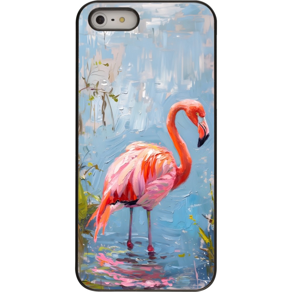 iPhone 5/5s / SE (2016) Case Hülle - Paint Flamingo