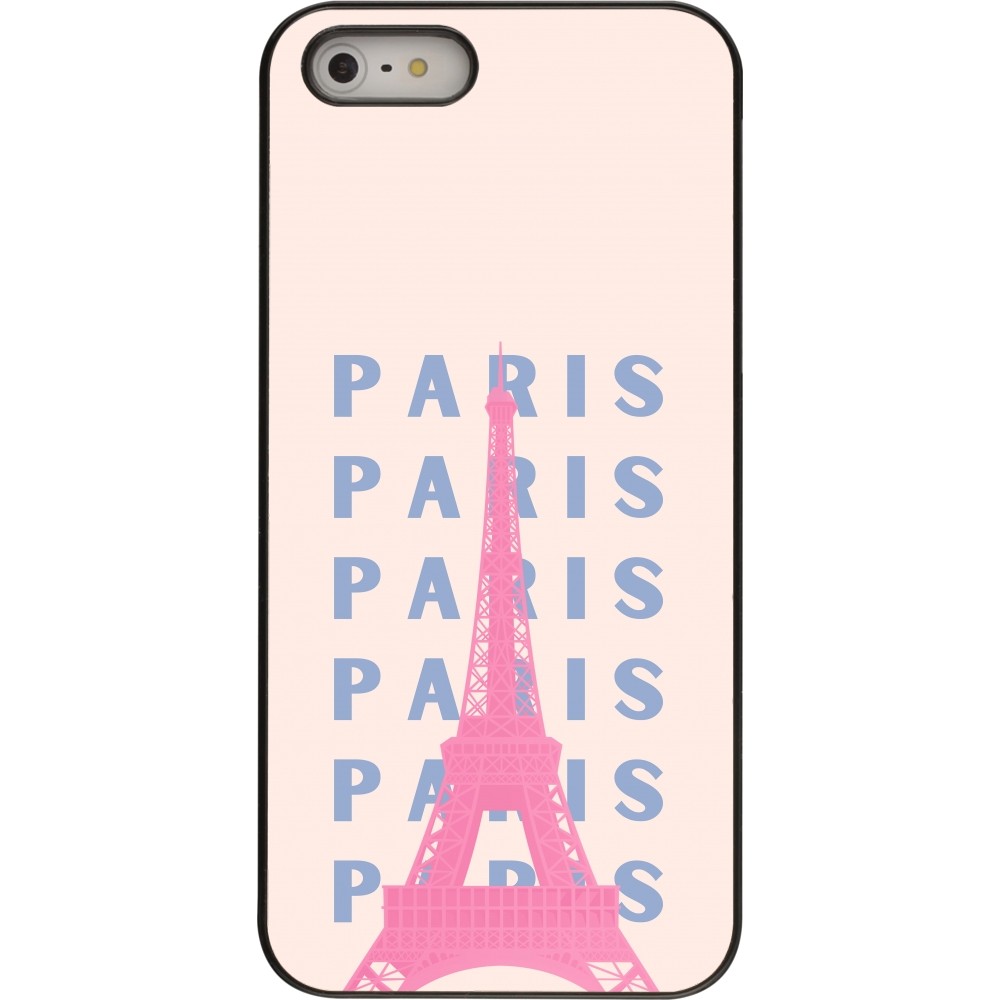 iPhone 5/5s / SE (2016) Case Hülle - Paris Pink Print