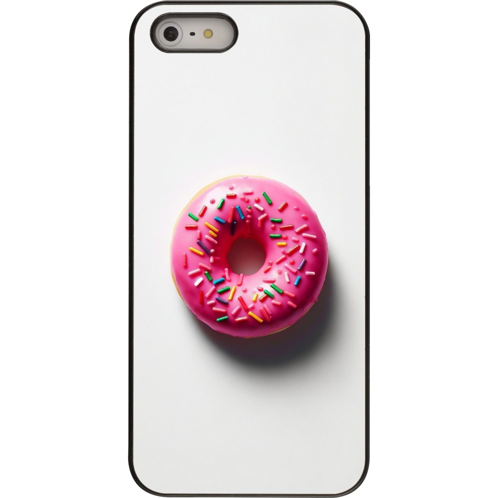 iPhone 5/5s / SE (2016) Case Hülle - Weisser Hintergrund, pinker Donut