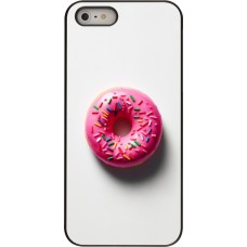 iPhone 5/5s / SE (2016) Case Hülle - Weisser Hintergrund, pinker Donut