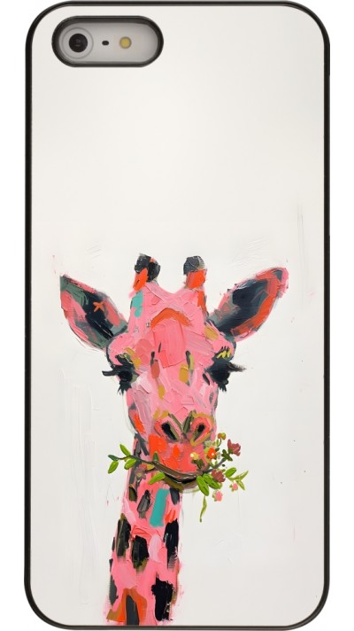 iPhone 5/5s / SE (2016) Case Hülle - Pink Girafe Paint