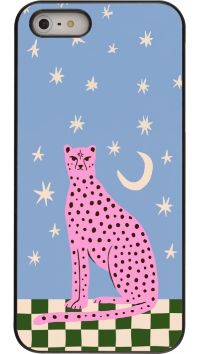 iPhone 5/5s / SE (2016) Case Hülle - Pink leopard with stars 2026
