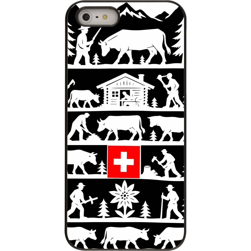 iPhone 5/5s / SE (2016) Case Hülle - Poya Schweiz 1 schwarz
