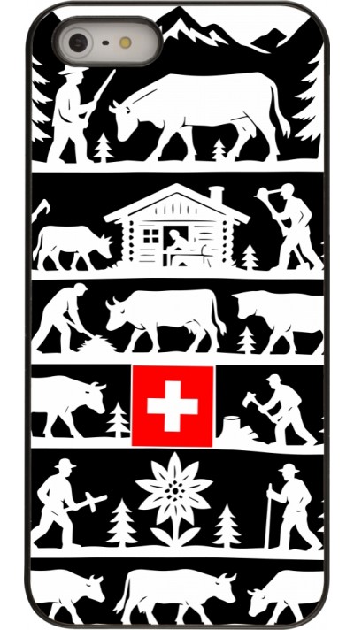 iPhone 5/5s / SE (2016) Case Hülle - Poya Schweiz 1 schwarz