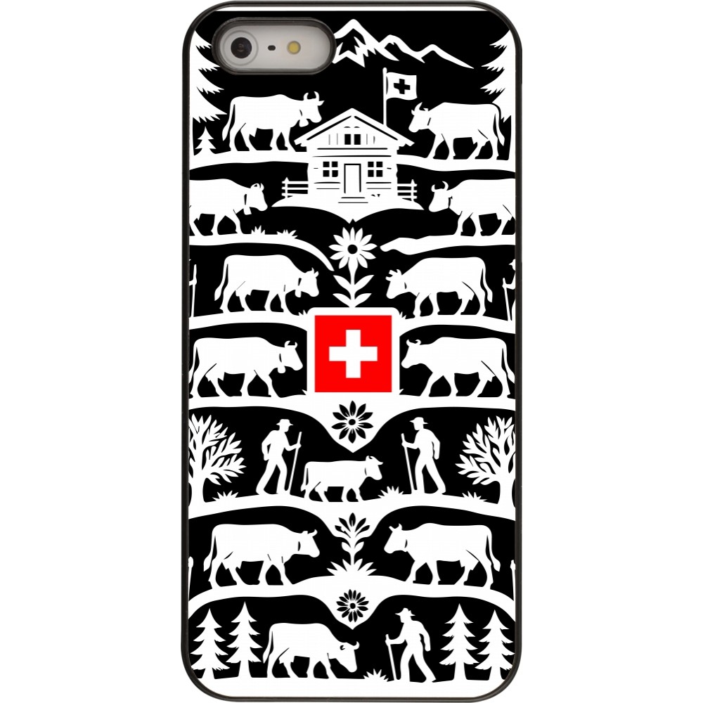 iPhone 5/5s / SE (2016) Case Hülle - Poya Schweiz 3 schwarz