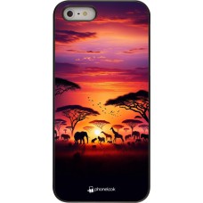 iPhone 5/5s / SE (2016) Case Hülle - Safari Sonnenuntergang Wildtiere