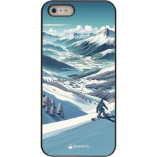 iPhone 5/5s / SE (2016) Case Hülle - Snowboarder Berg