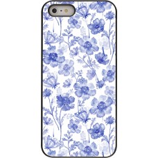 iPhone 5/5s / SE (2016) Case Hülle - Spring 23 watercolor blue flowers