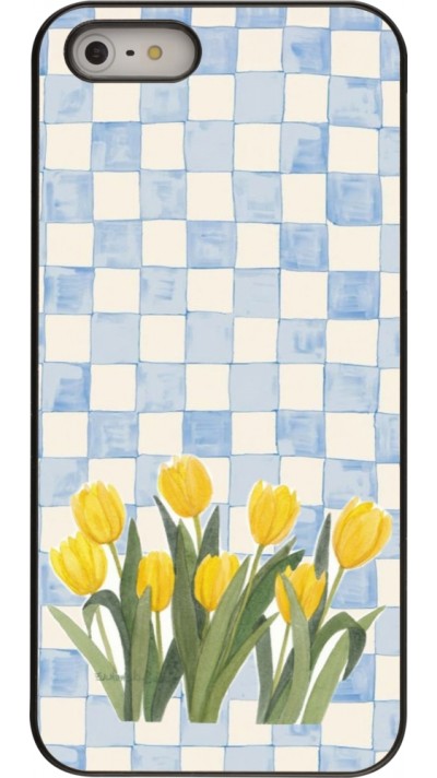 iPhone 5/5s / SE (2016) Case Hülle - Blue vichy tulips 2026