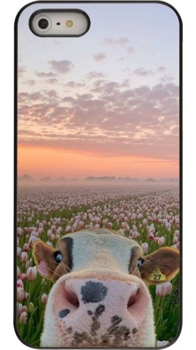 iPhone 5/5s / SE (2016) Case Hülle - Cow with tulips 2026
