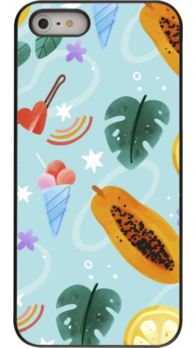 iPhone 5/5s / SE (2016) Case Hülle - Summer 2025 Pattern papaya
