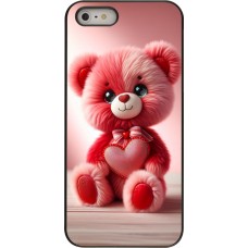 iPhone 5/5s / SE (2016) Case Hülle - Valentin 2024 Rosaroter Teddybär