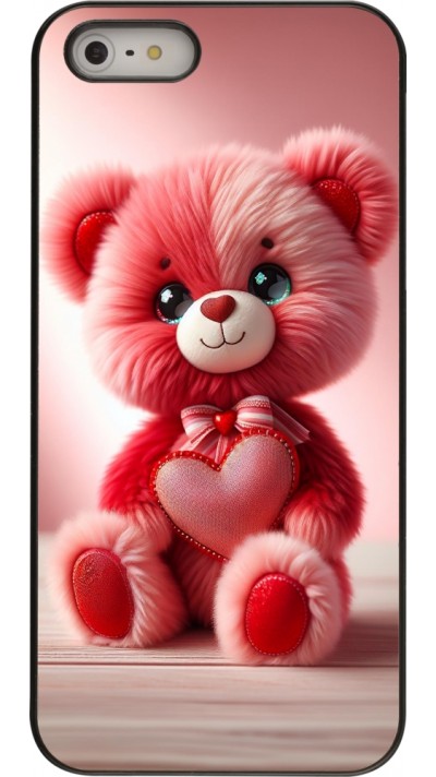 iPhone 5/5s / SE (2016) Case Hülle - Valentin 2024 Rosaroter Teddybär