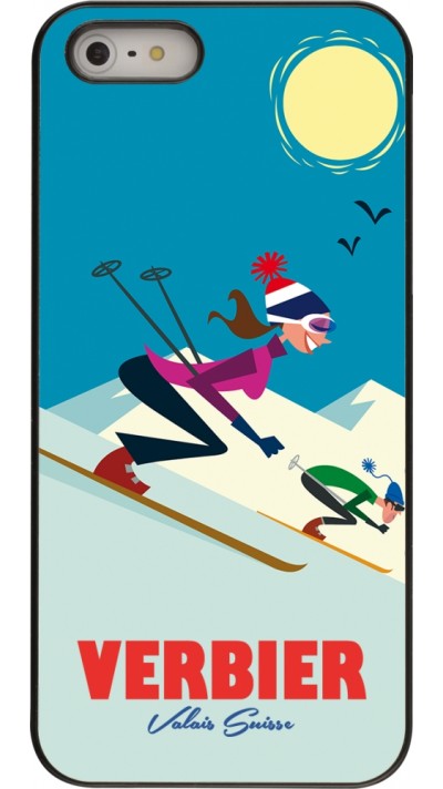 iPhone 5/5s / SE (2016) Case Hülle - Verbier Ski Downhill