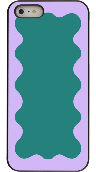 iPhone 5/5s / SE (2016) Case Hülle - Wavy Rectangle Green Purple