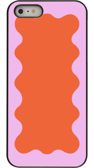 iPhone 5/5s / SE (2016) Case Hülle - Wavy Rectangle Orange Pink