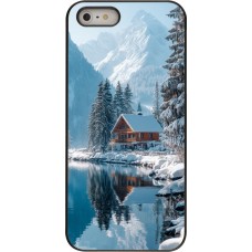 iPhone 5/5s / SE (2016) Case Hülle - Winter 25 Winter house forest day