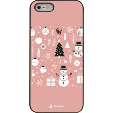 iPhone 5/5s / SE (2016) Case Hülle - Weihnachten 2024 Rose Schneemann Weihnachten