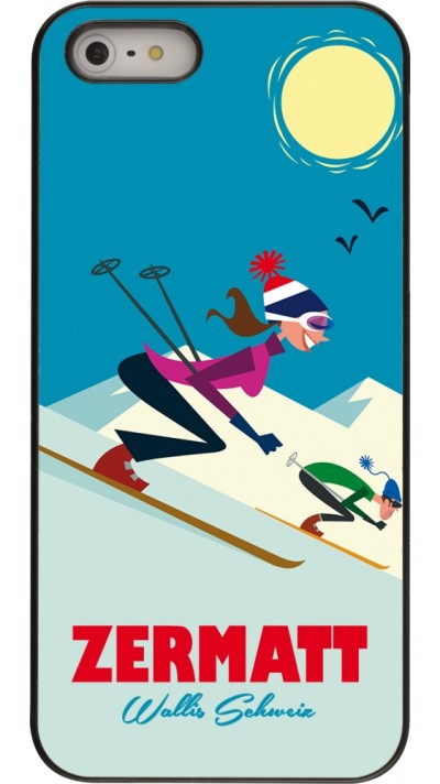 iPhone 5/5s / SE (2016) Case Hülle - Zermatt Ski Downhill