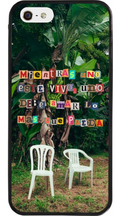 iPhone 5/5s / SE (2016) Case Hülle - Silikon schwarz Chairs DTMF