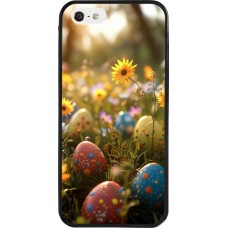 iPhone 5/5s / SE (2016) Case Hülle - Silikon schwarz Easter 2026 Decorated eggs
