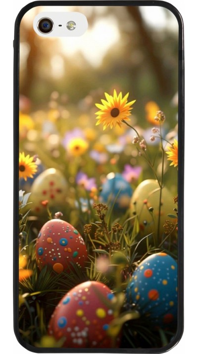 iPhone 5/5s / SE (2016) Case Hülle - Silikon schwarz Easter 2026 Decorated eggs