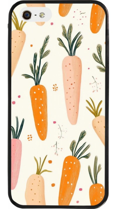 iPhone 5/5s / SE (2016) Case Hülle - Silikon schwarz Easter 2026 Illustration carrots