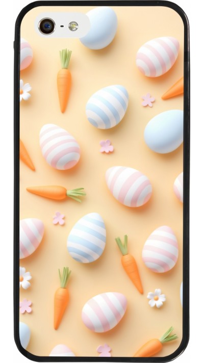 iPhone 5/5s / SE (2016) Case Hülle - Silikon schwarz Easter 2026 Pattern Easter