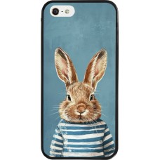 iPhone 5/5s / SE (2016) Case Hülle - Silikon schwarz Easter 2026 Rabbit navy